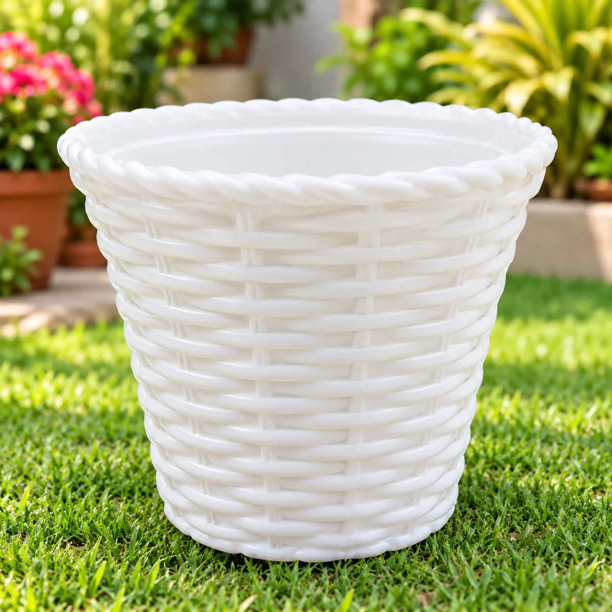 white-woven-basket-style-plastic-flower-pot